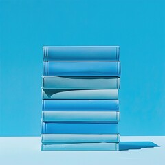 Stack of Blue Books on White Surface