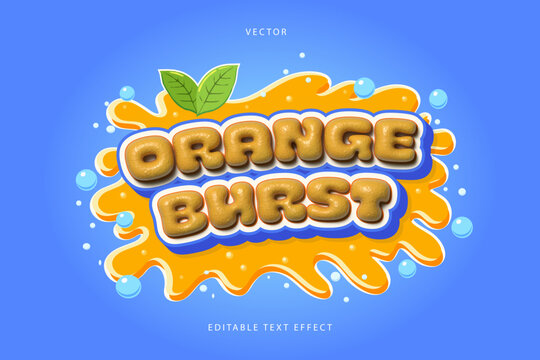 Orange burst editable text effect