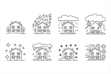 House Weather Hazard Icons for Emergency Planning Interfaces