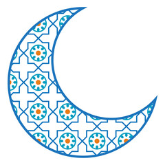 Islamic Geometric Pattern Collection with Crescent Moon and Star Ornament