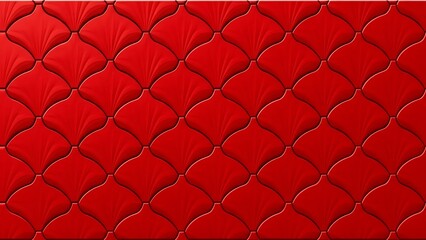 Fototapeta premium red tufted upholstery fabric with a repeating pattern of rounded shapes
