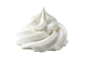 Sculpted transparent whipped cream dollop, airy texture, delicate peak, isolated on bright, transparent background, copy space, high-key food product concept