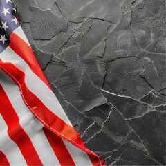 American Flag on Cracked Surface