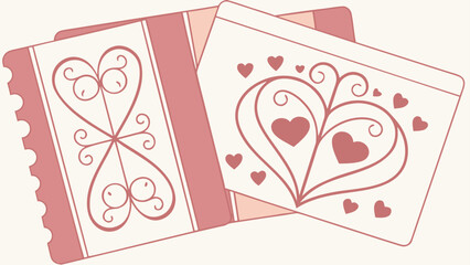 Charming pink tickets with heart designs for special occasions