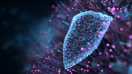ai fintech security concept, abstract financial data protected by digital shield