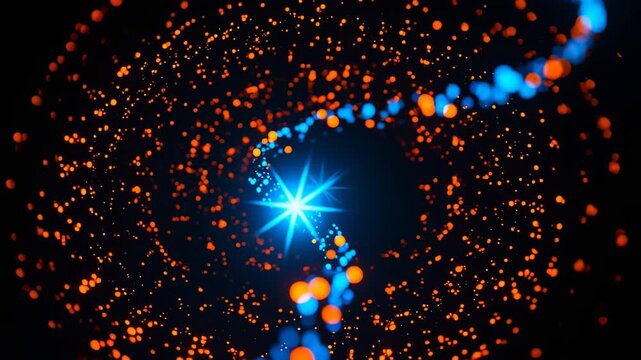 Blue-OrangeLightTrailEndinginStarburst