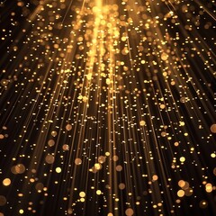 Radiant Golden Light Rays with Bokeh Effect