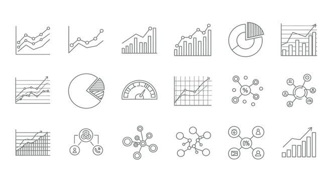 Collection of various data visualization diagrams