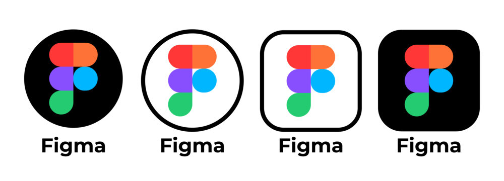 Figma icon set, Figma logo set, Figma icon set in circle and square