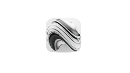 Abstract Swirling Chrome Sculpture