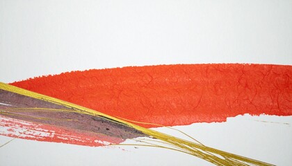 優雅な抽象画（赤、白、金）