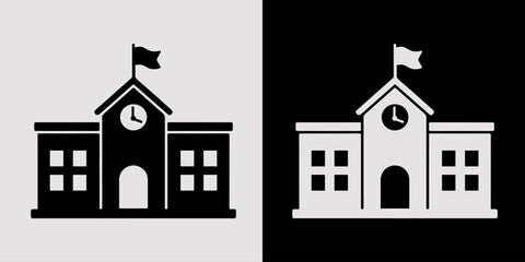 School building flat icon