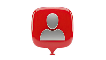 Red notification bubble with user icon