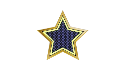 Golden Star with Hexagonal Pattern