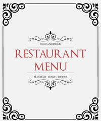 vintage-style restaurant menu cover design