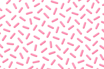 Pink sprinkles seamless pattern for sweet dessert toppings