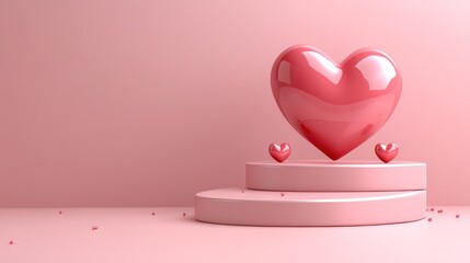 Pink heart podium
