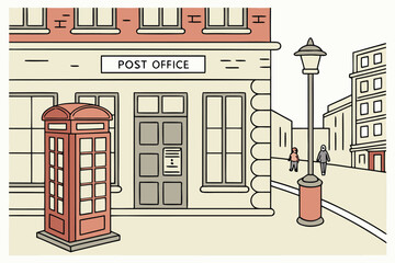 Royal Mail Post Office Icon Showing Communication and Postal Services in London