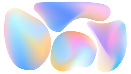 Abstract Colorful Gradient Background With Hand Drawn Organic Shapes Rainbow Color. Ideal for Social Media Posts, Website Banners, Presentations, Branding and Digital Marketing Design