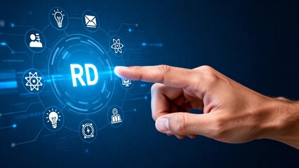 Hand interacting with digital RD interface