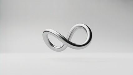 Minimalist Metallic Silver Infinity Symbol