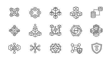 Abstract geometric network icons