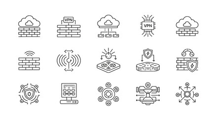 Network security and virtual private network icons