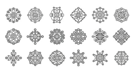 Collection of intricate geometric designs
