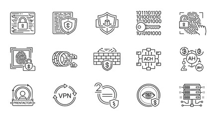 Essential cybersecurity icons for data protection