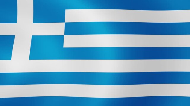 4K Loop Greece Waving Flag Animation