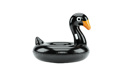 Inflatable Black Swan Pool Float