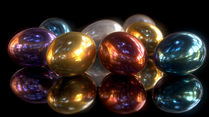 glass marbles on black