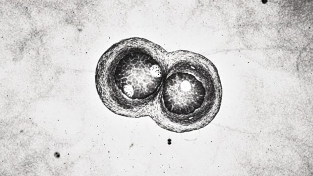 Authentic TEM transmission electron micrograph of ultrathin specimen revealing cellular and molecular structures