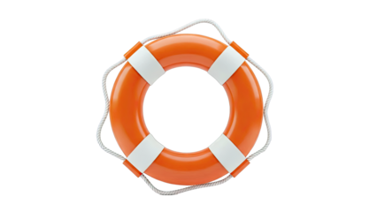 Orange Lifebuoy with Rope