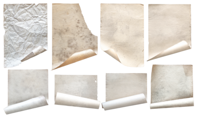 Set of Vintage Rolled Paper Textures