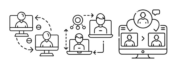 Online communication, virtual meeting, networking, remote work, digital connections