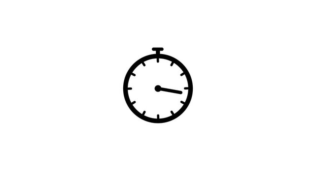 Simple Black Stopwatch Icon on White Background timer clock