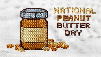 National Peanut Butter Day Pixel Art Illustration