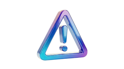 3D Exclamation Mark Warning Sign with Gradient