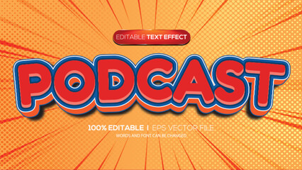 3d text effect podcast theme
