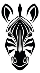 Stylized illustration of a zebra head depicting a geometric pattern for animal branding