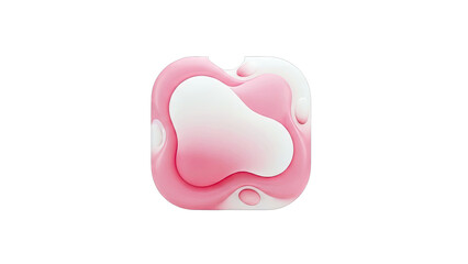Abstract Pink and White Fluid Blob Shape