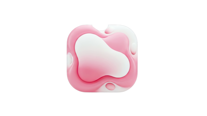 Abstract Pink and White Fluid Blob Shape