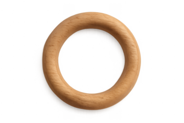 Natural wooden ring circle frame with transparent background