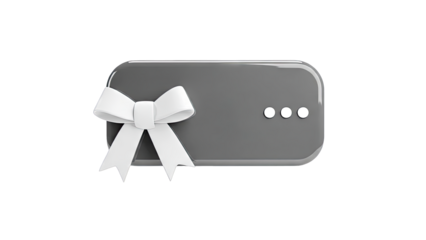Gift Tag with White Bow and Three Dots