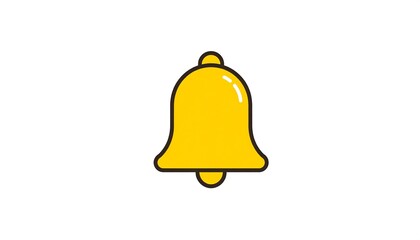 A simple, yellow bell icon with a dark outline on white background