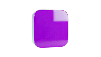Glossy purple rounded rectangle against white background