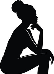 Afro Black Woman Silhouette Vector Celebrating Beauty, Strength, and Culture