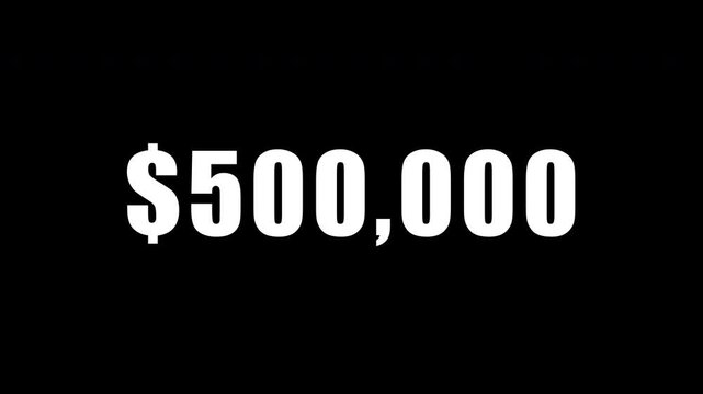 Number counter dollar from 0 to 1,000,000. Money and digits increasing counting animation. for business, trading, profit and economic needs. 4K video.