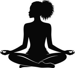 Afro Black Woman Silhouette Vector Celebrating Beauty, Strength, and Culture